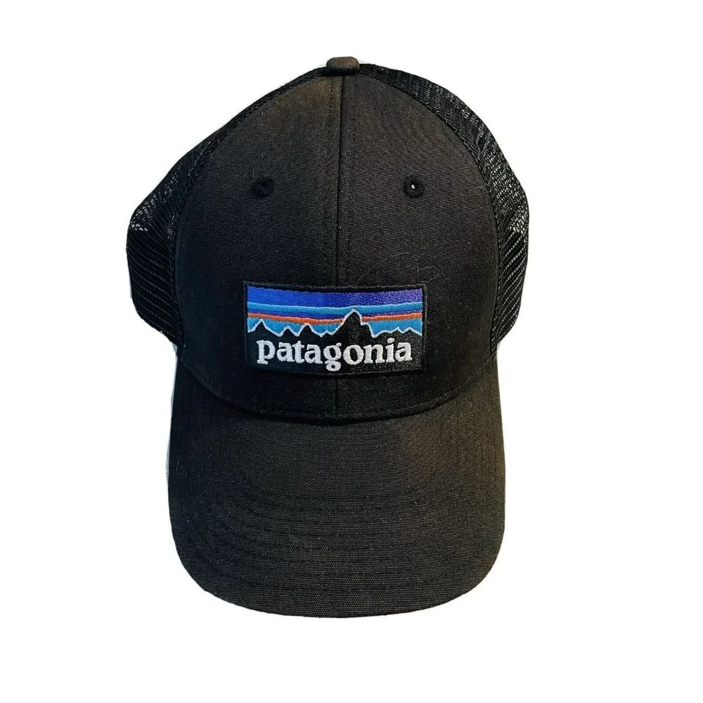 Patagonia Spellout Logo Trucker Hat Cap Snapback Black